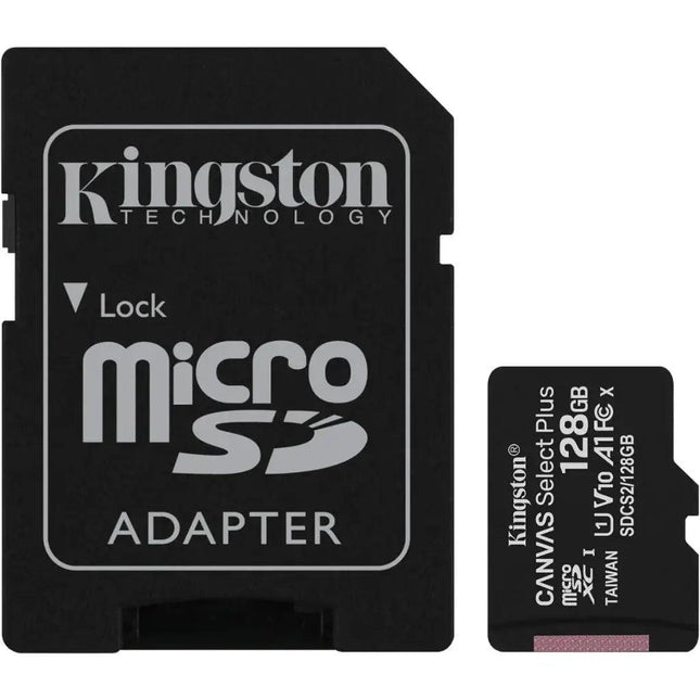 Kingston Canvas Select Plus Micro SD Kaart met SD-adapter - 128GB - MobielMarkt