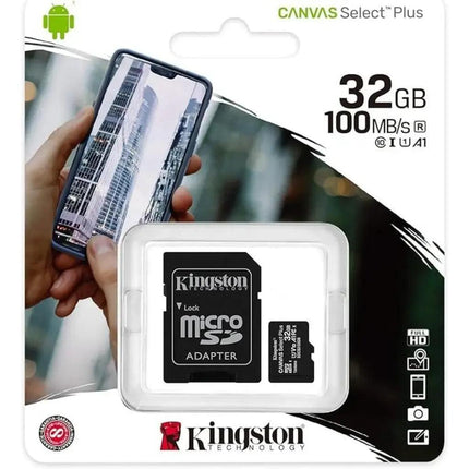 Kingston Canvas Select Plus Micro SD Kaart met SD-adapter - 32GB - MobielMarkt