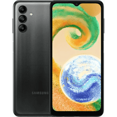 Gecombineerde voor- en achterkant weergave Samsung Galaxy A04 - 4GB/64GB - Zwart, toont uitgebreide functies en intuïtieve bediening.